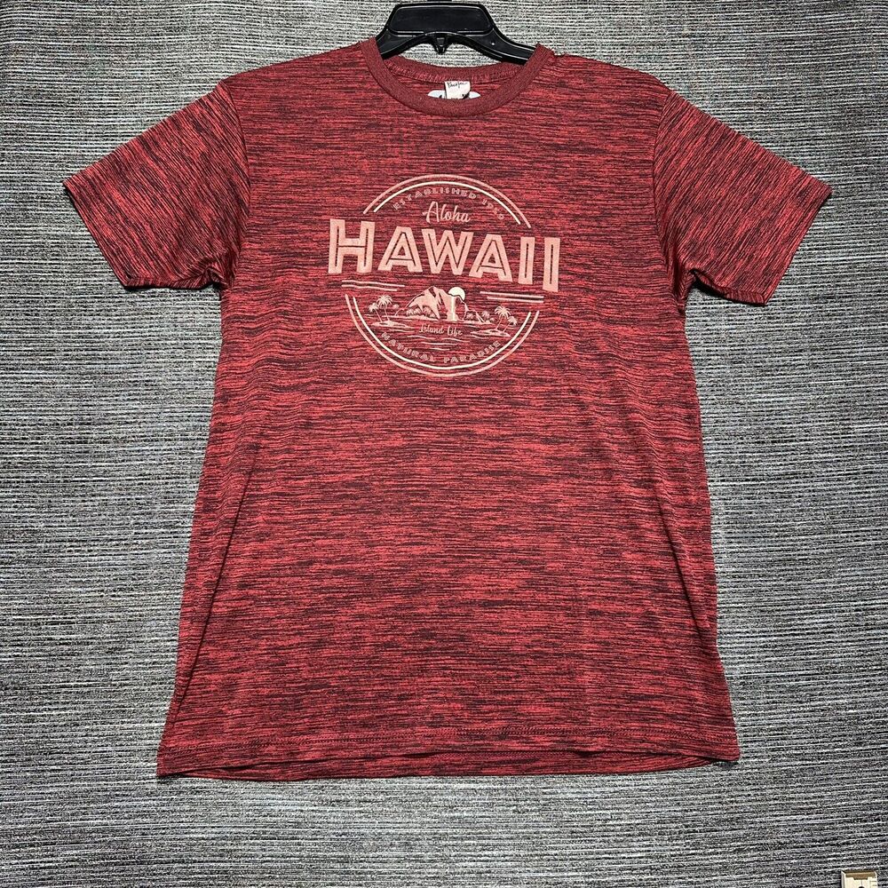 Pacific Hawaii T Shirt Men's M Red Heather Sun Protective Island Life Aloha